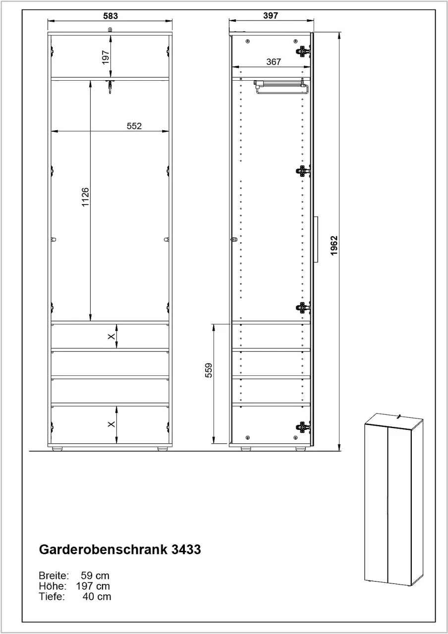 Garderobenschrank GENOVA 6 Garderobenschrank GENOVA – Bild 6