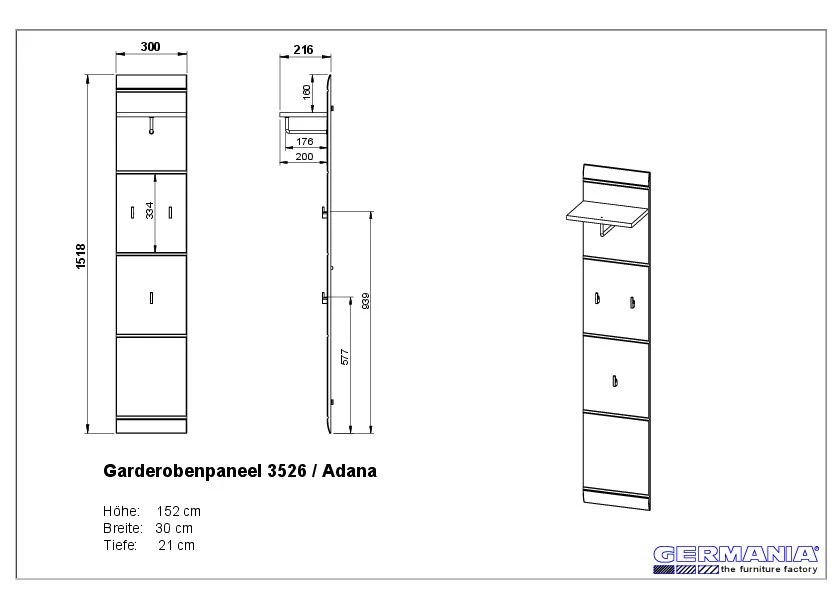 Wandgarderobe GREIFSWALD 5 Wandgarderobe GREIFSWALD – Bild 5