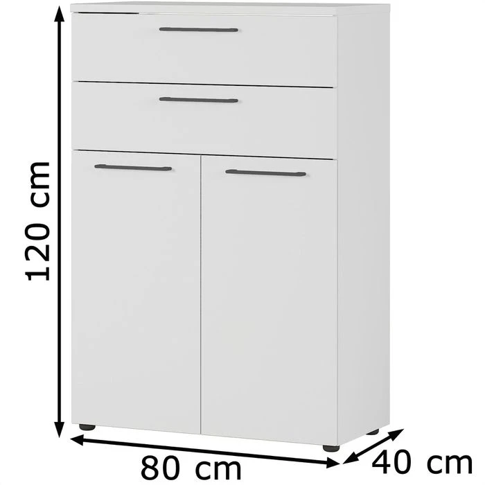 Germania Kommode Agenda, Lichtgrau, Mit Türen Und Schubladen, Maße: 80 X 120cm 2 Germania Kommode Agenda, Lichtgrau, Mit Türen Und Schubladen, Maße: 80 X 120cm – Bild 2