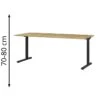 Germania Schreibtisch Profi 2.0, 4253-582, Höhenverstellbar, 180 X 70-80 X 80 Cm, Eiche
