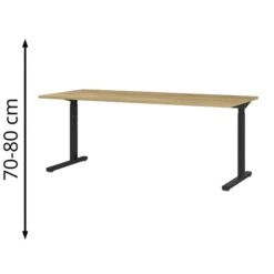Germania Schreibtisch Profi 2.0, 4253-582, Höhenverstellbar, 180 X 70-80 X 80 Cm, Eiche