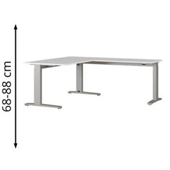 Germania Schreibtisch Agenda, 8513-582, Lichtgrau, 160 X 67-87 X 193cm, L-Form