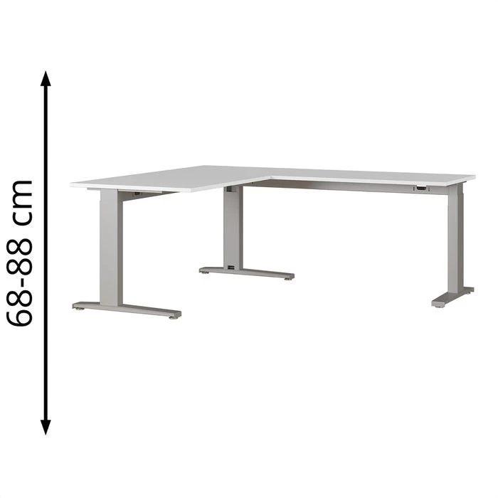 Germania Schreibtisch Agenda, 8513-582, Lichtgrau, 160 X 67-87 X 193cm, L-Form 1 Germania Schreibtisch Agenda, 8513-582, Lichtgrau, 160 X 67-87 X 193cm, L-Form