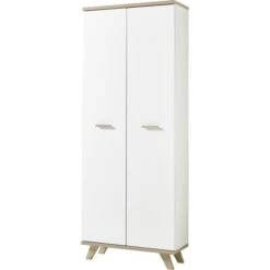 Germania Aktenschrank Oslo 4054, Aus Holz, 75 X 193 X 37cm, Weiß / Sanremo Eiche