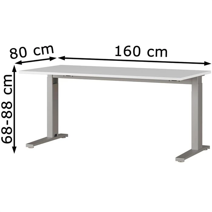 Germania Schreibtisch Agenda, 4240-583, Höhenverstellbar, 160 X 68-88 X 80 Cm, Lichtgrau 2 Germania Schreibtisch Agenda, 4240-583, Höhenverstellbar, 160 X 68-88 X 80 Cm, Lichtgrau – Bild 2