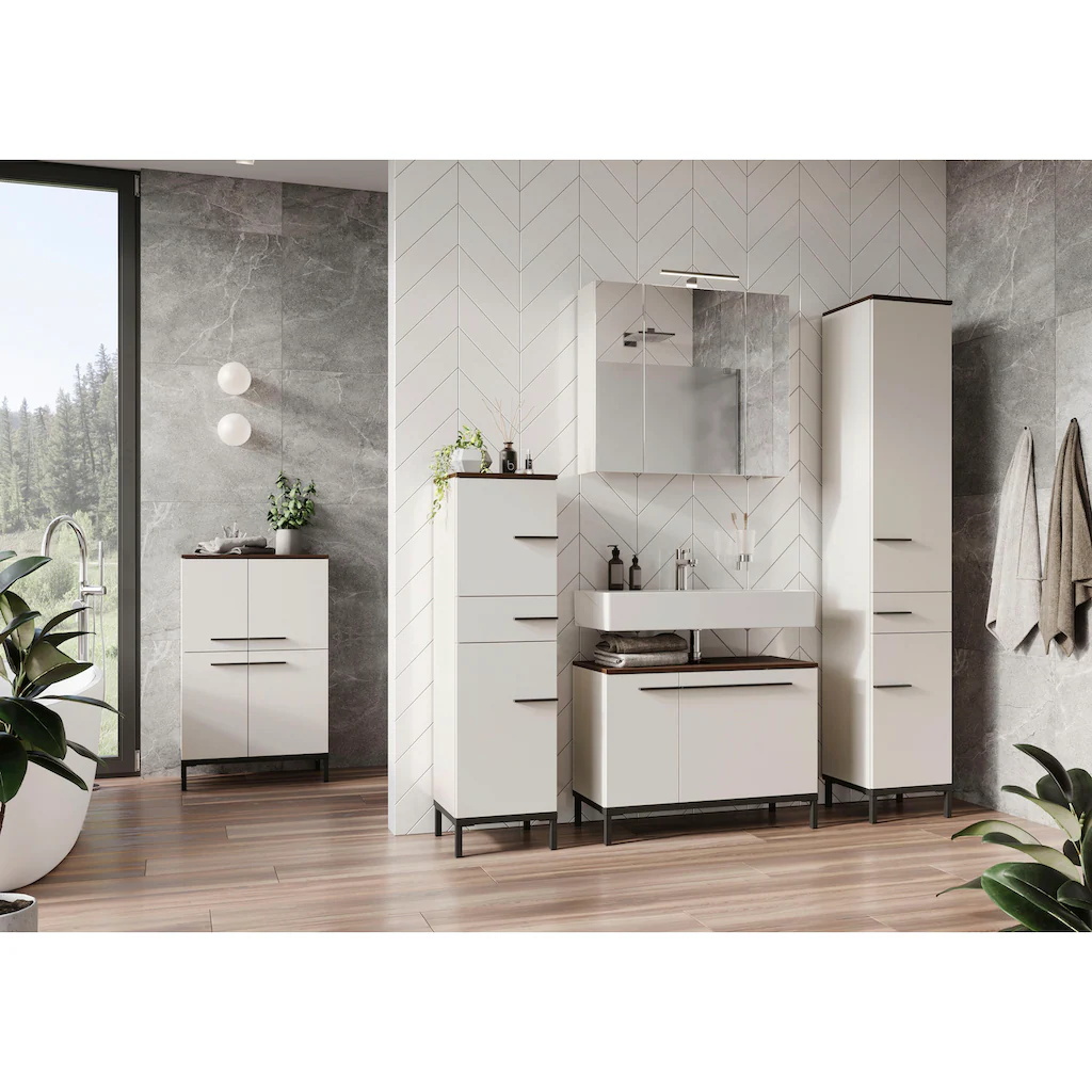 GERMANIA Waschbeckenunterschrank »Yonkers«, Hochwertige ABS-Kanten, Steggriffe Und Hohe Füße Aus Metall 2 GERMANIA Waschbeckenunterschrank »Yonkers«, Hochwertige ABS-Kanten, Steggriffe Und Hohe Füße Aus Metall – Bild 2