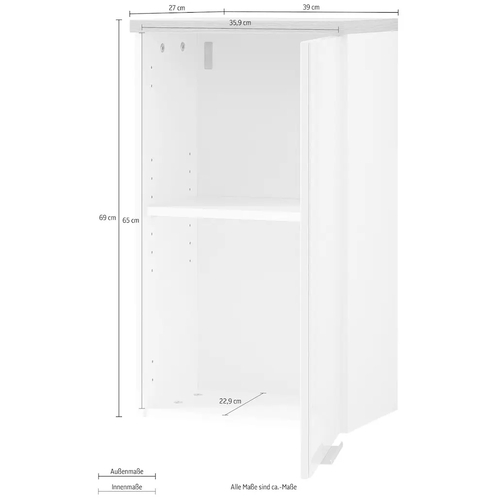 GERMANIA Hängeschrank »Pescara«, Front Mit Glasauflage 6 GERMANIA Hängeschrank »Pescara«, Front Mit Glasauflage – Bild 6