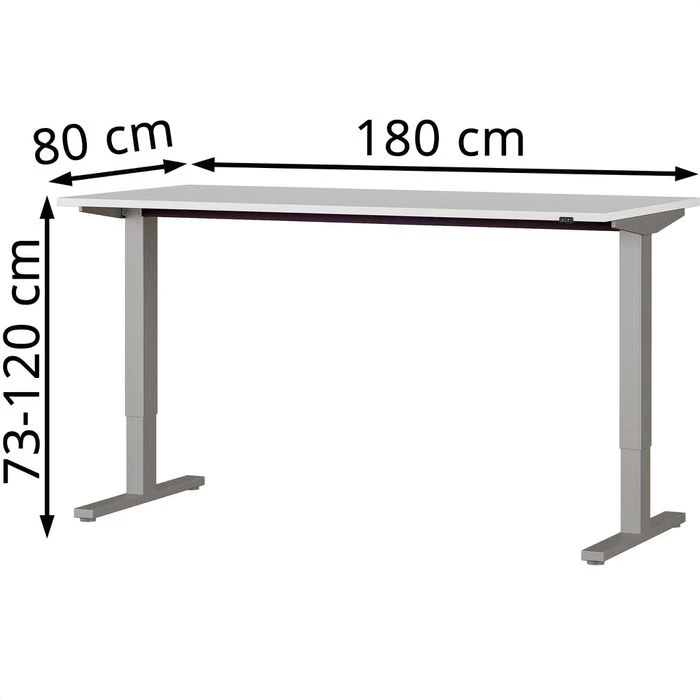 Germania Schreibtisch Agenda, 4244-583, Lichtgrau, Elektrisch Höhenverstellbar, 180 X 73-120 X 80cm 2 Germania Schreibtisch Agenda, 4244-583, Lichtgrau, Elektrisch Höhenverstellbar, 180 X 73-120 X 80cm – Bild 2