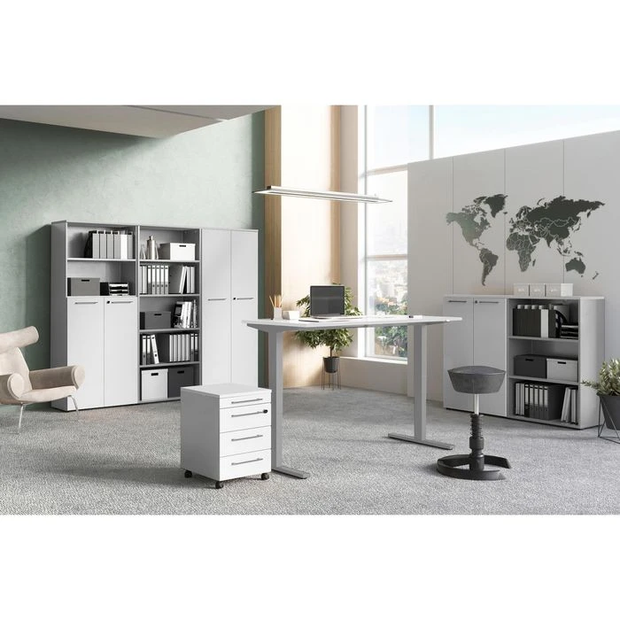 Germania Schreibtisch Agenda, 4244-583, Lichtgrau, Elektrisch Höhenverstellbar, 180 X 73-120 X 80cm 8 Germania Schreibtisch Agenda, 4244-583, Lichtgrau, Elektrisch Höhenverstellbar, 180 X 73-120 X 80cm – Bild 8