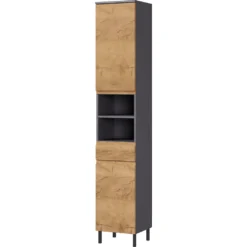GERMANIA Hochschrank »Scantic«, Breite 34 Cm, Badezimmerschrank, 2 Türen, 1 Schubkasten, 2 Fächer