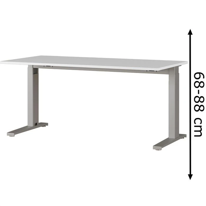 Germania Schreibtisch Agenda, 4240-583, Höhenverstellbar, 160 X 68-88 X 80 Cm, Lichtgrau 1 Germania Schreibtisch Agenda, 4240-583, Höhenverstellbar, 160 X 68-88 X 80 Cm, Lichtgrau