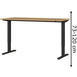 Germania Schreibtisch Agenda, 4244-582, Eiche, Elektrisch Höhenverstellbar, 180 X 73-120 X 80cm