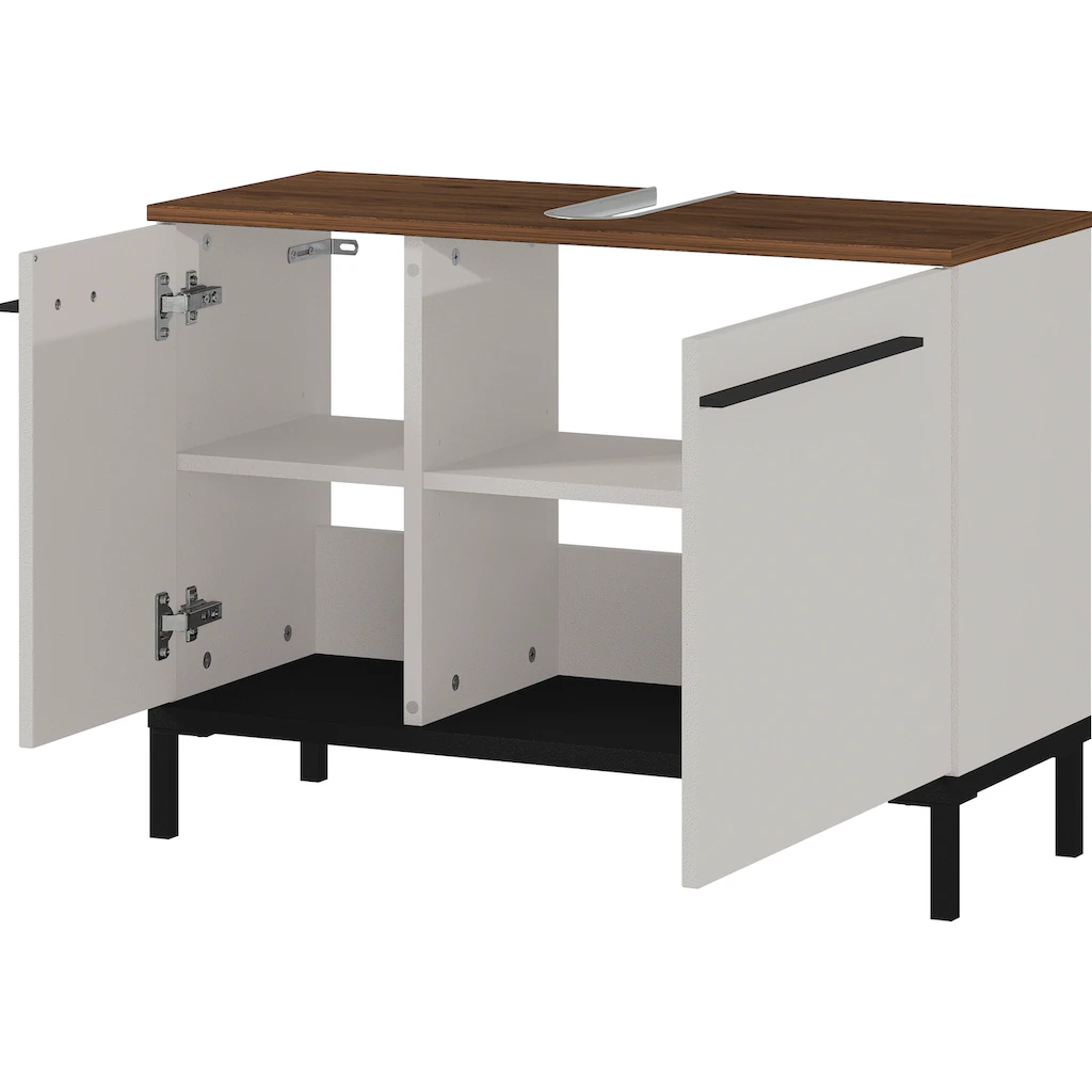 GERMANIA Waschbeckenunterschrank »Yonkers«, Hochwertige ABS-Kanten, Steggriffe Und Hohe Füße Aus Metall 4 GERMANIA Waschbeckenunterschrank »Yonkers«, Hochwertige ABS-Kanten, Steggriffe Und Hohe Füße Aus Metall – Bild 4