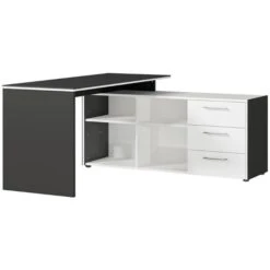 Germania Schreibtischkombination Pasadena 4188-569, Mit Sideboard, Graphit / Weiß