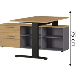 Germania Schreibtischkombination Agenda 4243-564, Mit Sideboard, Grandson-eiche / Graphit